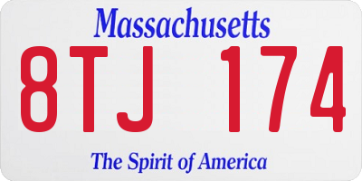 MA license plate 8TJ174