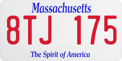 MA license plate 8TJ175