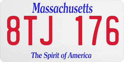 MA license plate 8TJ176
