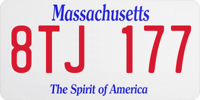 MA license plate 8TJ177