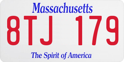 MA license plate 8TJ179
