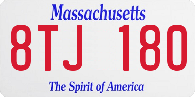 MA license plate 8TJ180