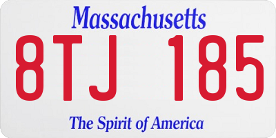 MA license plate 8TJ185