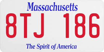 MA license plate 8TJ186