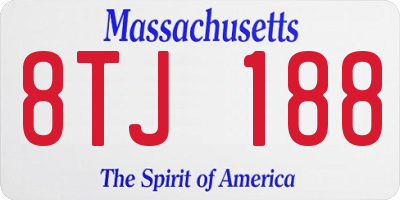 MA license plate 8TJ188