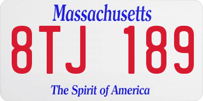 MA license plate 8TJ189