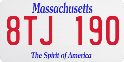 MA license plate 8TJ190
