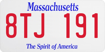 MA license plate 8TJ191