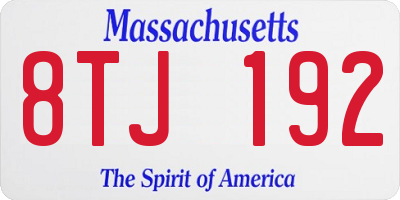 MA license plate 8TJ192