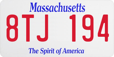 MA license plate 8TJ194