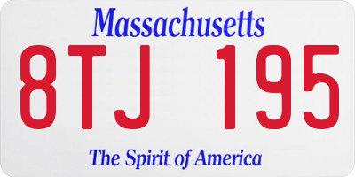 MA license plate 8TJ195