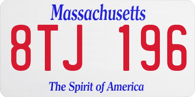 MA license plate 8TJ196