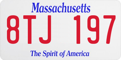 MA license plate 8TJ197
