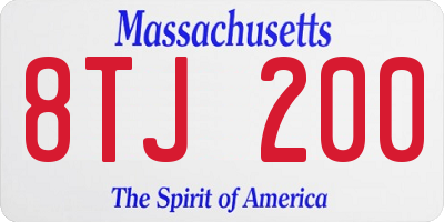 MA license plate 8TJ200