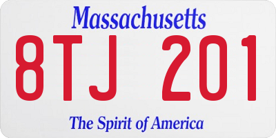 MA license plate 8TJ201