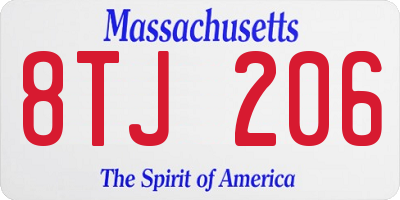 MA license plate 8TJ206