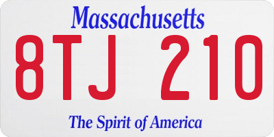 MA license plate 8TJ210