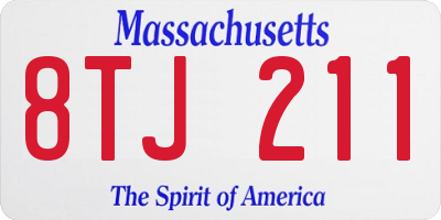 MA license plate 8TJ211
