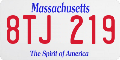 MA license plate 8TJ219