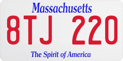 MA license plate 8TJ220