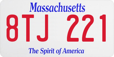 MA license plate 8TJ221