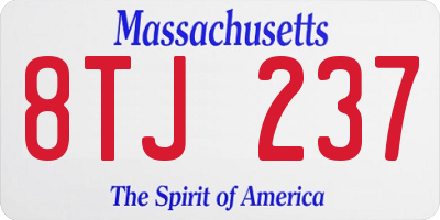 MA license plate 8TJ237
