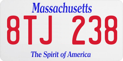 MA license plate 8TJ238