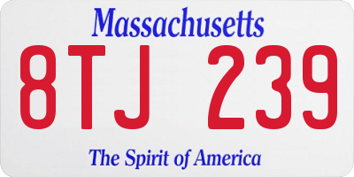 MA license plate 8TJ239