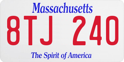 MA license plate 8TJ240