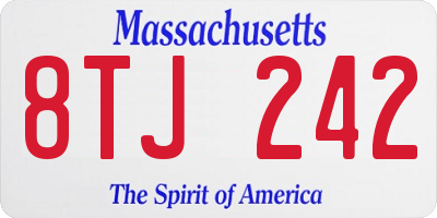 MA license plate 8TJ242