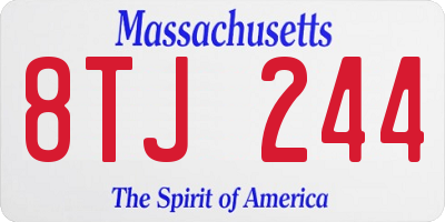 MA license plate 8TJ244
