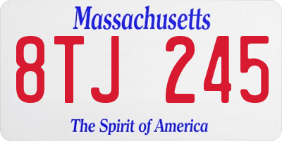 MA license plate 8TJ245