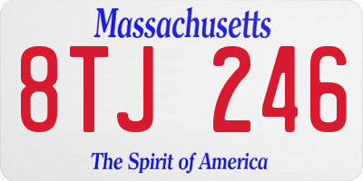 MA license plate 8TJ246