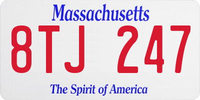MA license plate 8TJ247