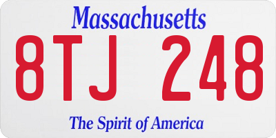 MA license plate 8TJ248