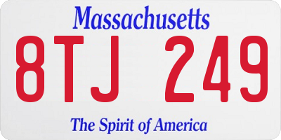 MA license plate 8TJ249
