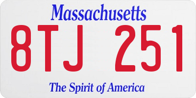 MA license plate 8TJ251