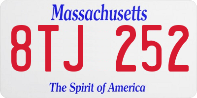 MA license plate 8TJ252