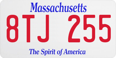 MA license plate 8TJ255