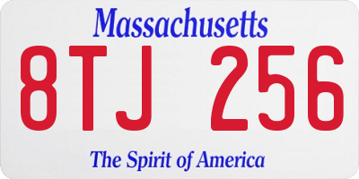 MA license plate 8TJ256