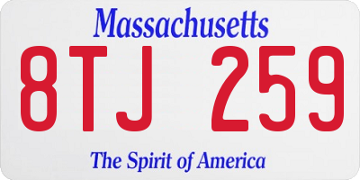 MA license plate 8TJ259