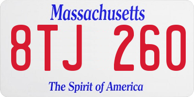 MA license plate 8TJ260