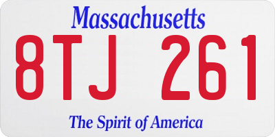 MA license plate 8TJ261