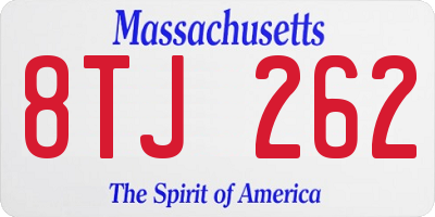 MA license plate 8TJ262