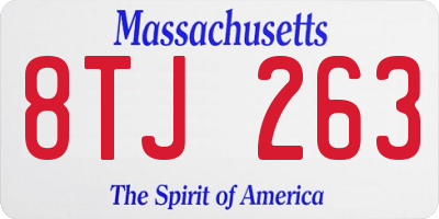 MA license plate 8TJ263