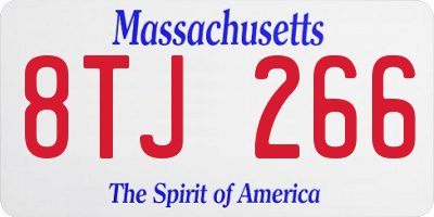 MA license plate 8TJ266