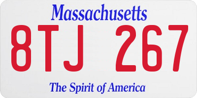 MA license plate 8TJ267