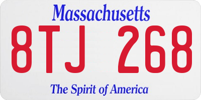 MA license plate 8TJ268