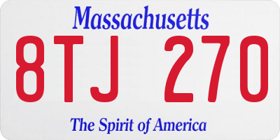 MA license plate 8TJ270