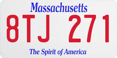 MA license plate 8TJ271